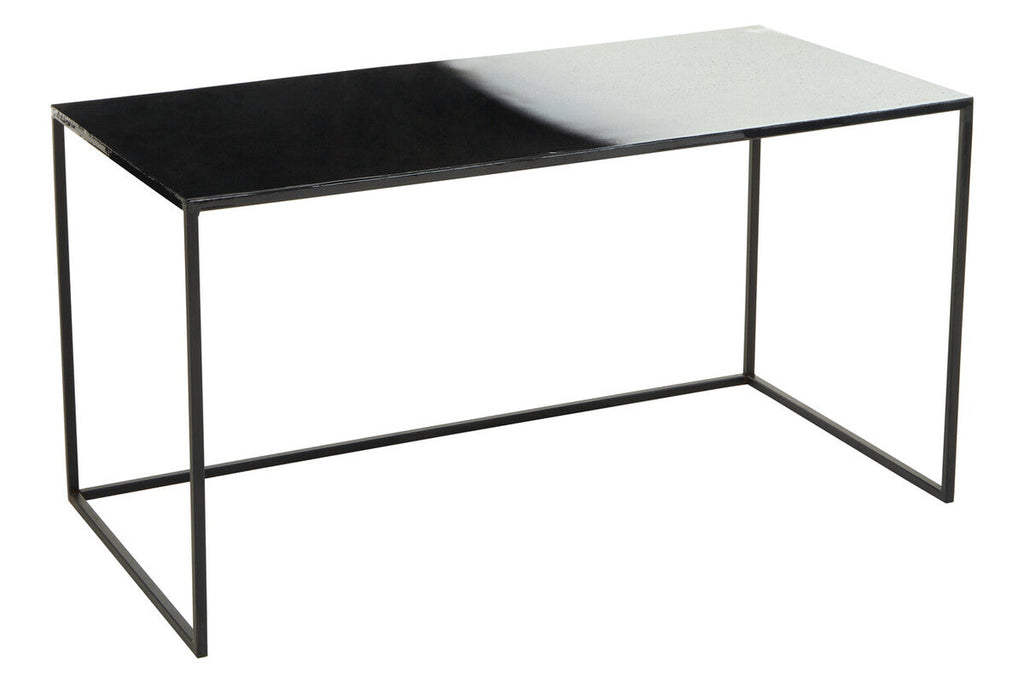 Three Piece Black & White Ombre Coffee Table Set With Slim Metal Frame, Ramus