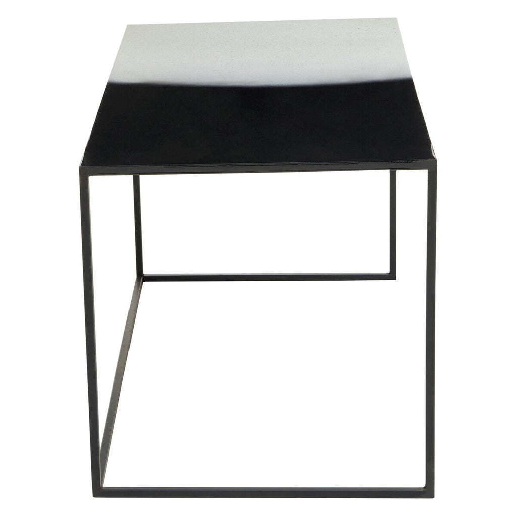 Three Piece Black & White Ombre Coffee Table Set With Slim Metal Frame, Ramus