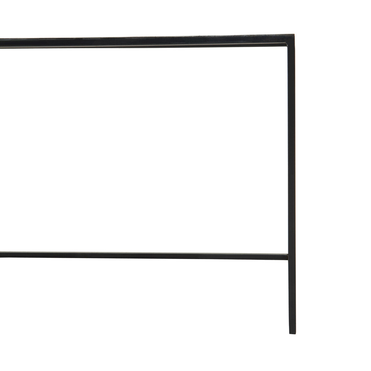 Three Piece Black & White Ombre Coffee Table Set With Slim Metal Frame, Ramus
