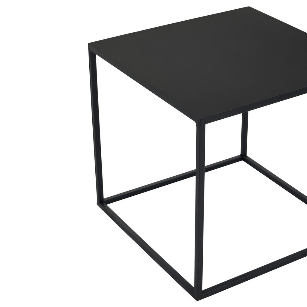 Three Piece Black & White Ombre Coffee Table Set With Slim Metal Frame, Ramus
