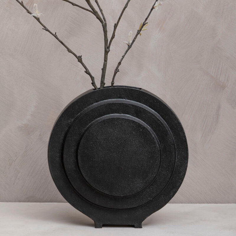 Hapax Round Matt Black Vase