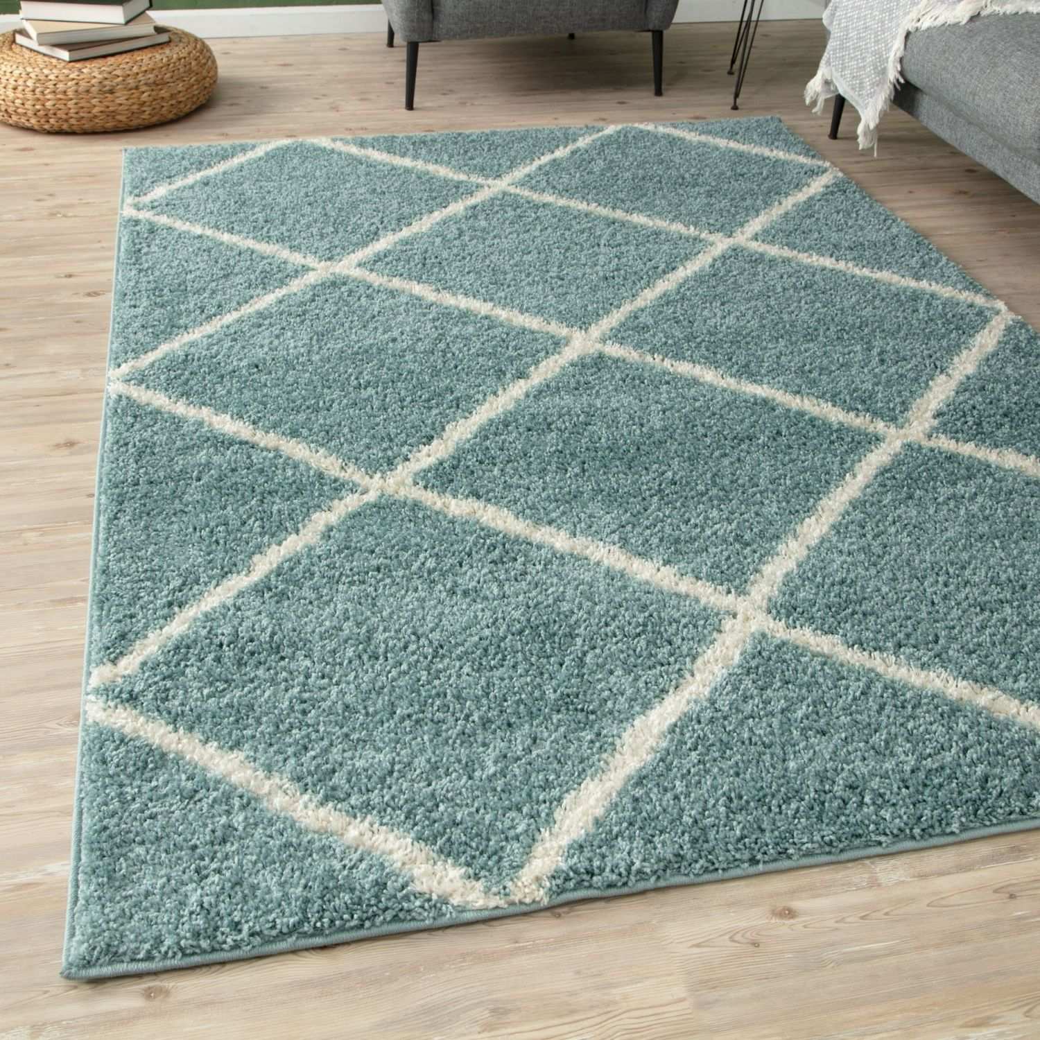 Moroccan Duck Egg Blue Shaggy Rug
