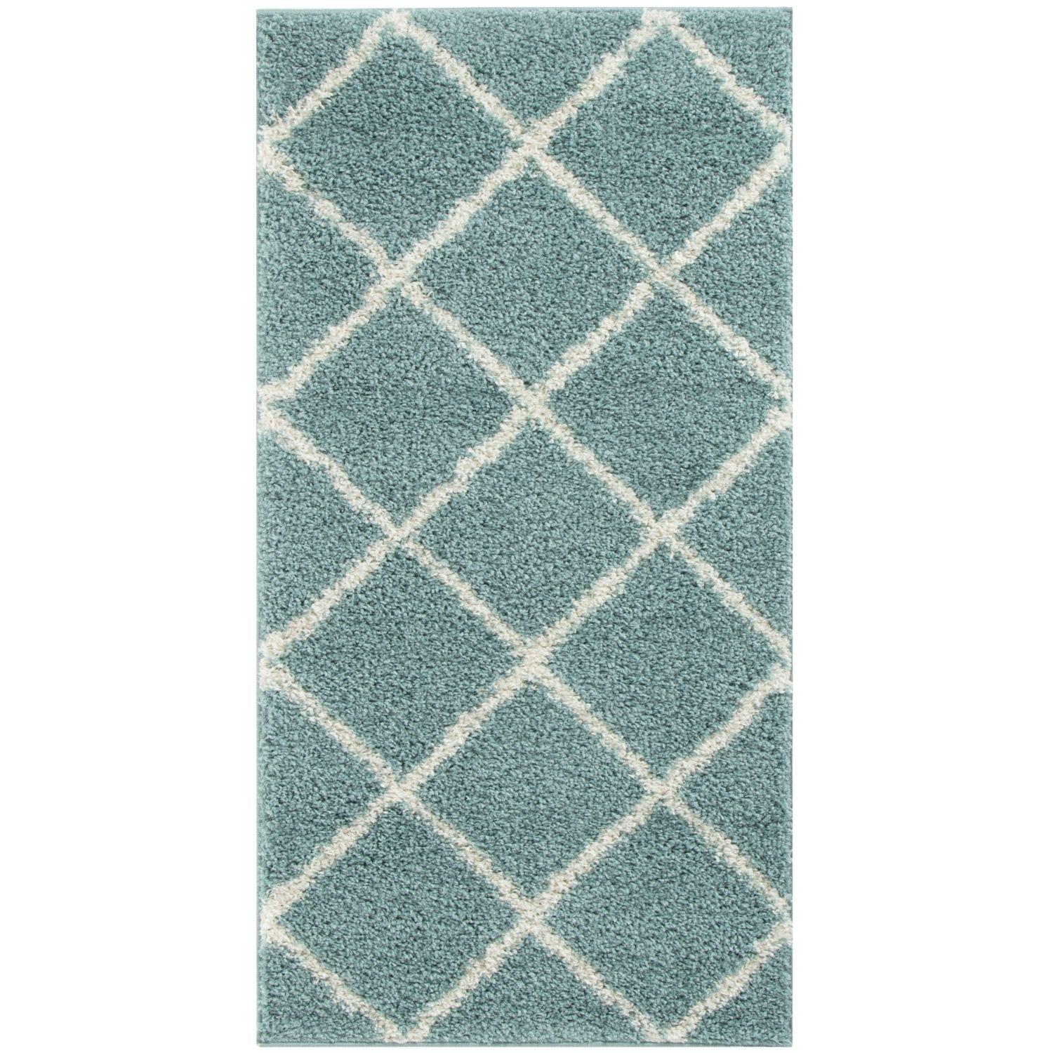 Moroccan Duck Egg Blue Shaggy Rug