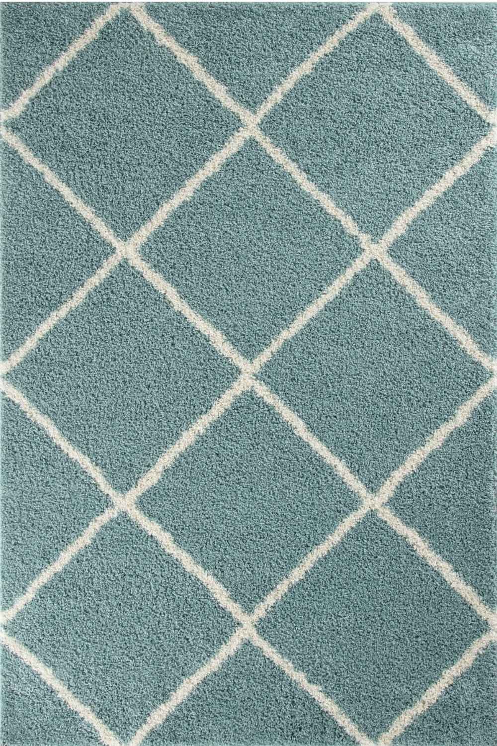 Moroccan Duck Egg Blue Shaggy Rug