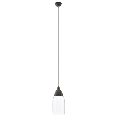 Oslo Grey Glass & Iron Pendant Light