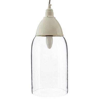 Oslo White Glass & Iron Pendant Light