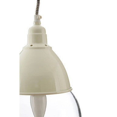 Oslo White Glass & Iron Pendant Light
