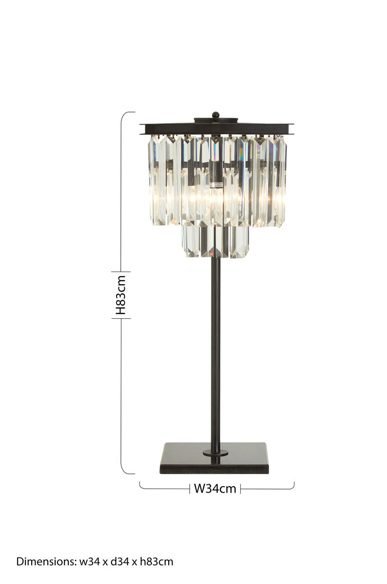 Kensington Townhouse Iron & Crystal Table Lamp