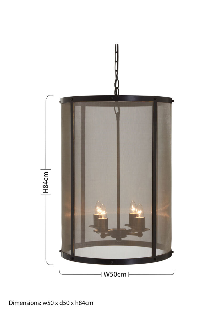Hampstead Black Large Pendant Light With Hints Of Gold