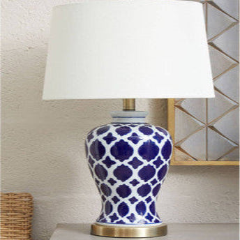 Paloma Fabric White Table Lamp