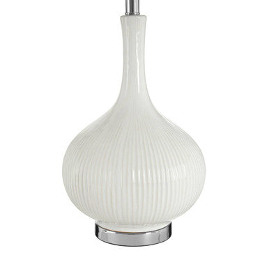 Pandora Fabric White Table Lamp