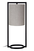 Lara Black Metal Table Lamp With Grey Shade