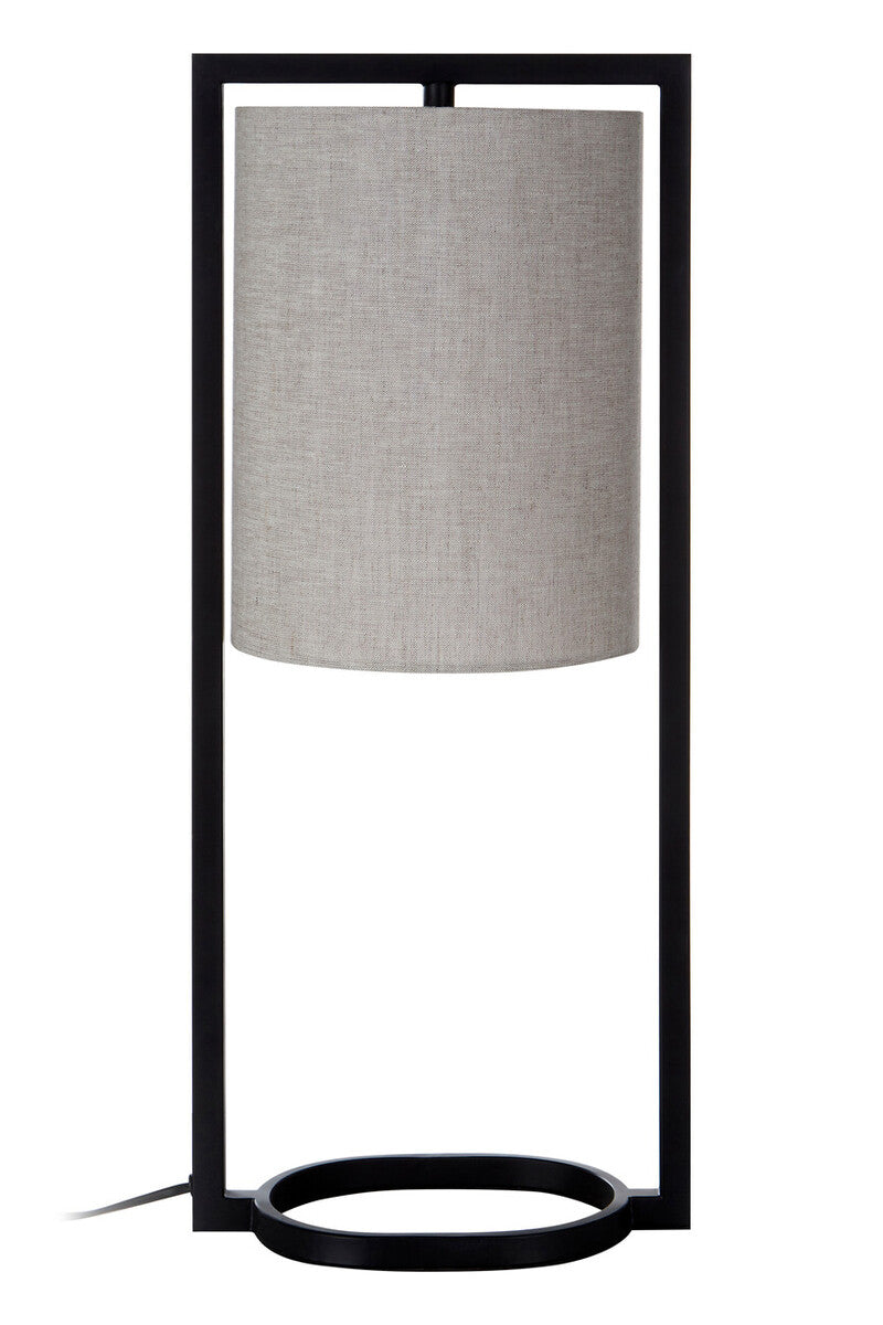 Lara Black Metal Table Lamp With Grey Shade
