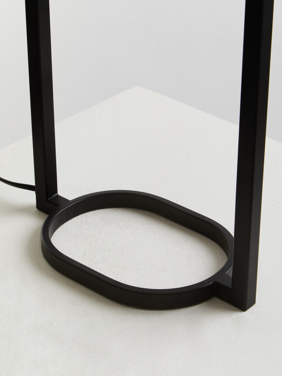 Lara Black Metal Table Lamp With Grey Shade