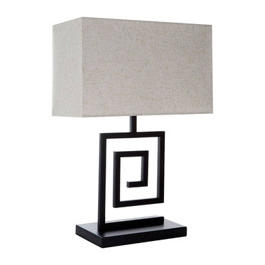 Lupita Fabric Matte Black Modern Table Lamp