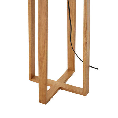 Lea Wooden Floor Lamp With Light Brown Shade