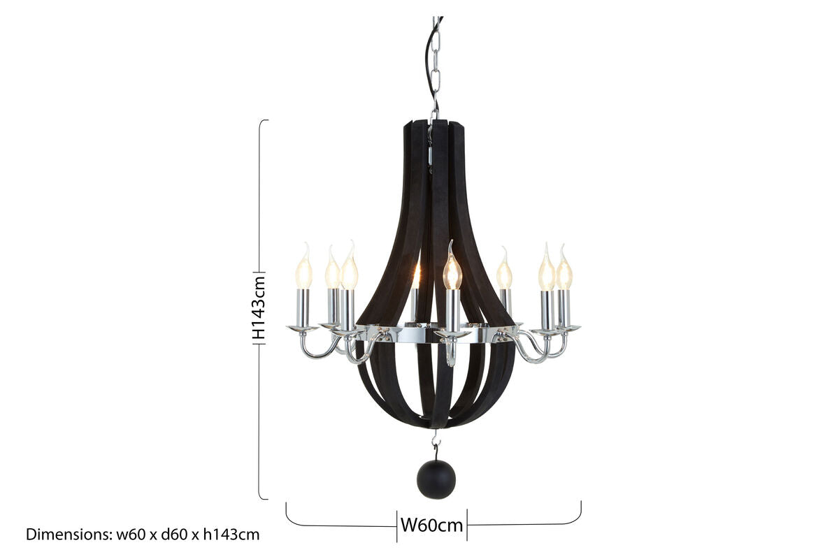 Kensington Townhouse Curved Glass Black Contemporary Chandelier