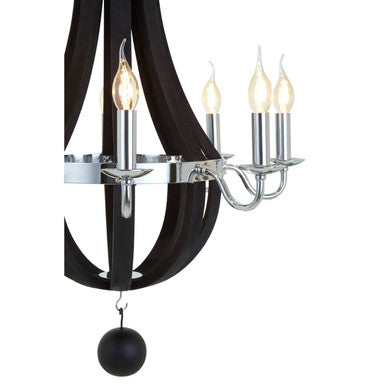 Kensington Townhouse Curved Glass Black Contemporary Chandelier