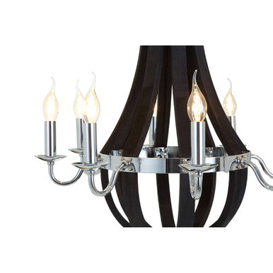 Kensington Townhouse Curved Glass Black Contemporary Chandelier