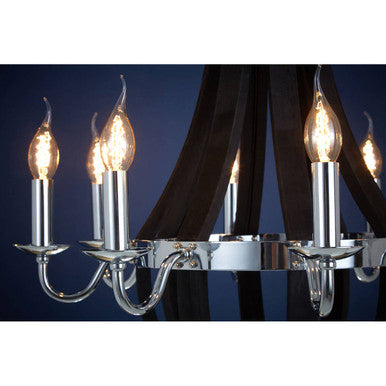 Kensington Townhouse Curved Glass Black Contemporary Chandelier