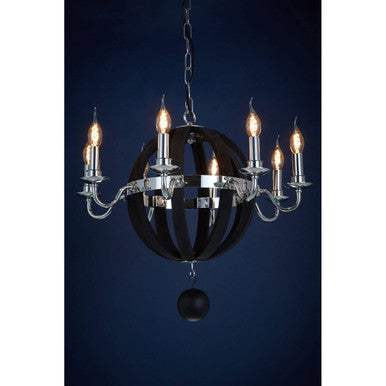 Kensington Townhouse Rounded Black Contemporary Chandelier