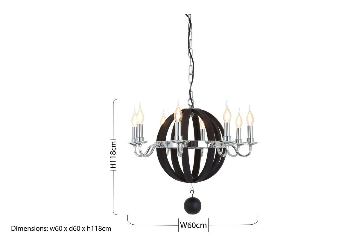 Kensington Townhouse Rounded Black Contemporary Chandelier