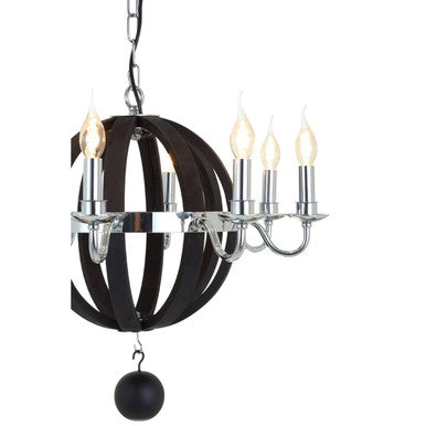 Kensington Townhouse Rounded Black Contemporary Chandelier