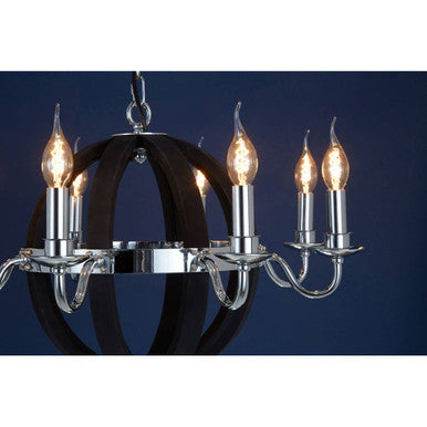 Kensington Townhouse Rounded Black Contemporary Chandelier