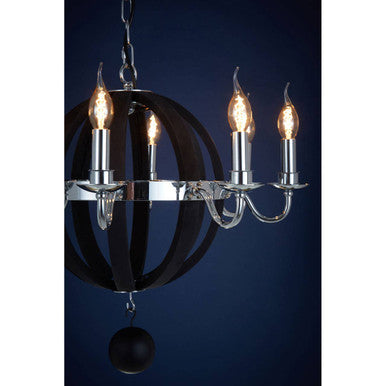 Kensington Townhouse Rounded Black Contemporary Chandelier