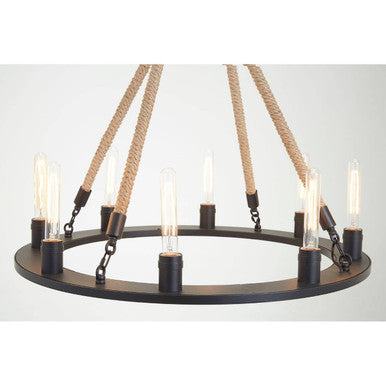 Hampstead 8 Bulbs Linen Black Chandelier