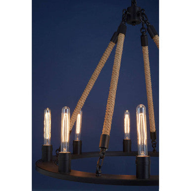 Hampstead 8 Bulbs Linen Black Chandelier