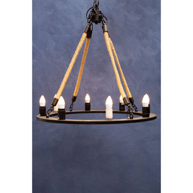 Hampstead 8 Bulbs Linen Black Chandelier