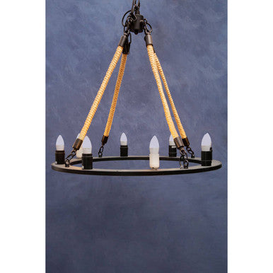 Hampstead 8 Bulbs Linen Black Chandelier