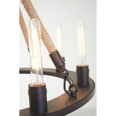 Hampstead 8 Bulbs Linen Black Chandelier
