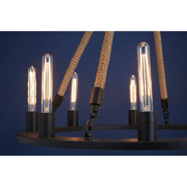 Hampstead 8 Bulbs Linen Black Chandelier