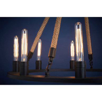 Hampstead 8 Bulbs Linen Black Chandelier