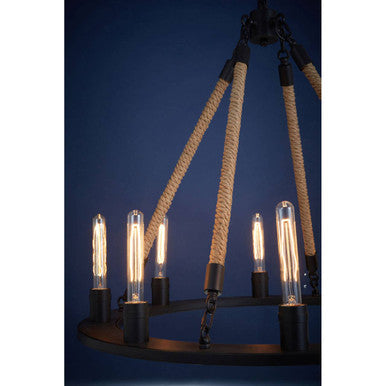 Hampstead 8 Bulbs Linen Black Chandelier