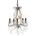 Kensington Townhouse 5 Bulbs Glass Black Chandelier