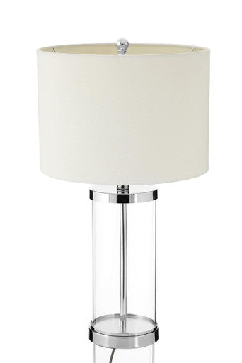 Franklyn Glass Table Lamp With Cream Shade