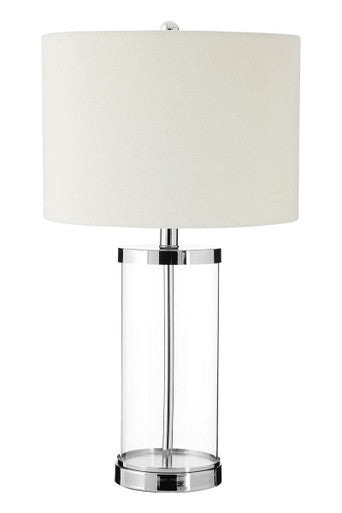 Franklyn Glass Table Lamp With Cream Shade