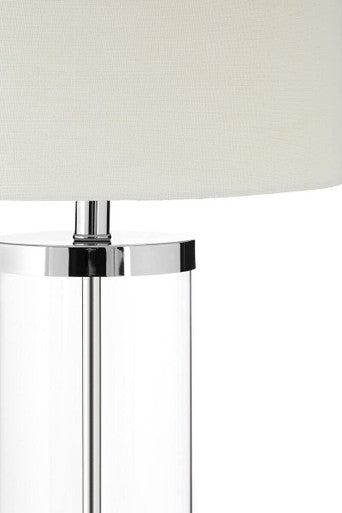 Franklyn Glass Table Lamp With Cream Shade