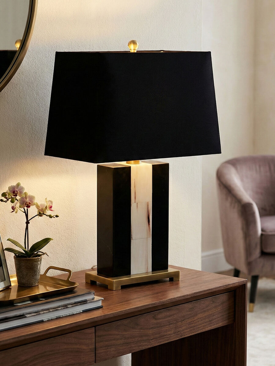 Hoxton Fabric Black Contemporary Table Lamp