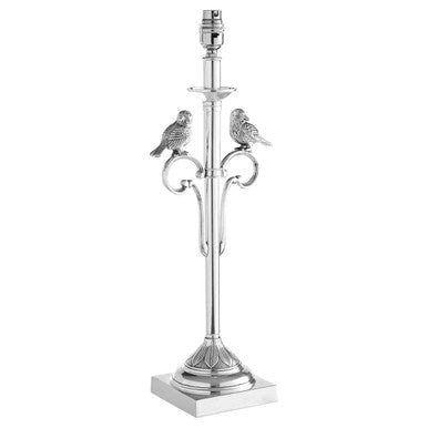 Aviary Antique Silver Table Lamp Base