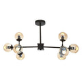 Abira 8 Arm Glass Matte Black Contemporary Pendant Light