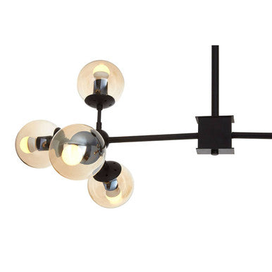 Abira 8 Arm Glass Matte Black Contemporary Pendant Light
