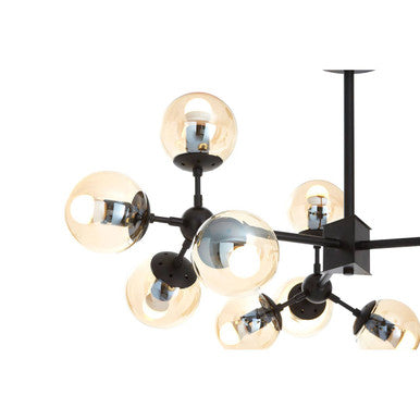 Abira Matte Black 12 Arm Pendant Light