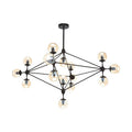 Abira Matte Black 15 Arm Pendant Light