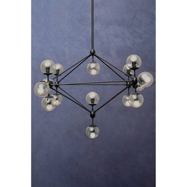 Abira Matte Black 15 Arm Pendant Light