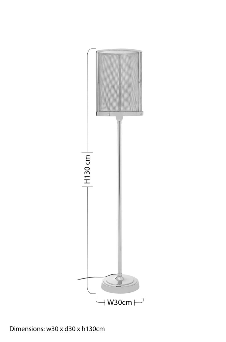 Myles Silver Industrial Floor Lamp