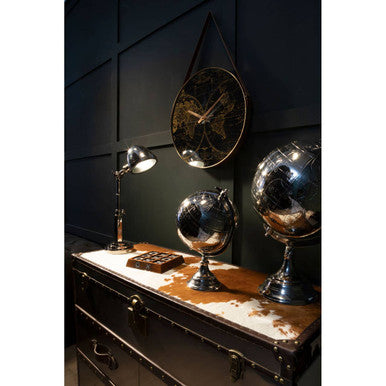 Macon Glass Silver Contemporary Table Lamp